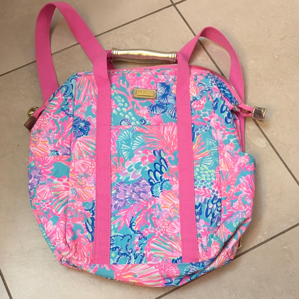 Lilly Pulitzer Pink and Blue Floral Backpack